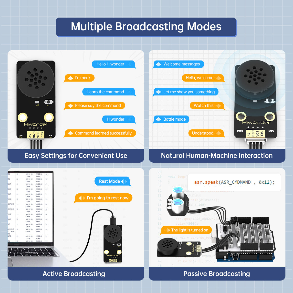 Image of WonderEcho AI Voice Recognition Module Voice Broadcasting Offline