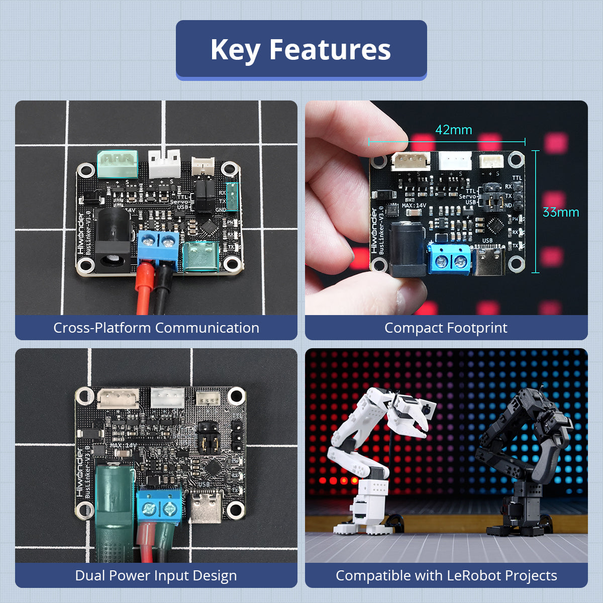 Image of BusLinker V3.0 Servo Debugging Board Cross-Platform Communication Compact Dual Power