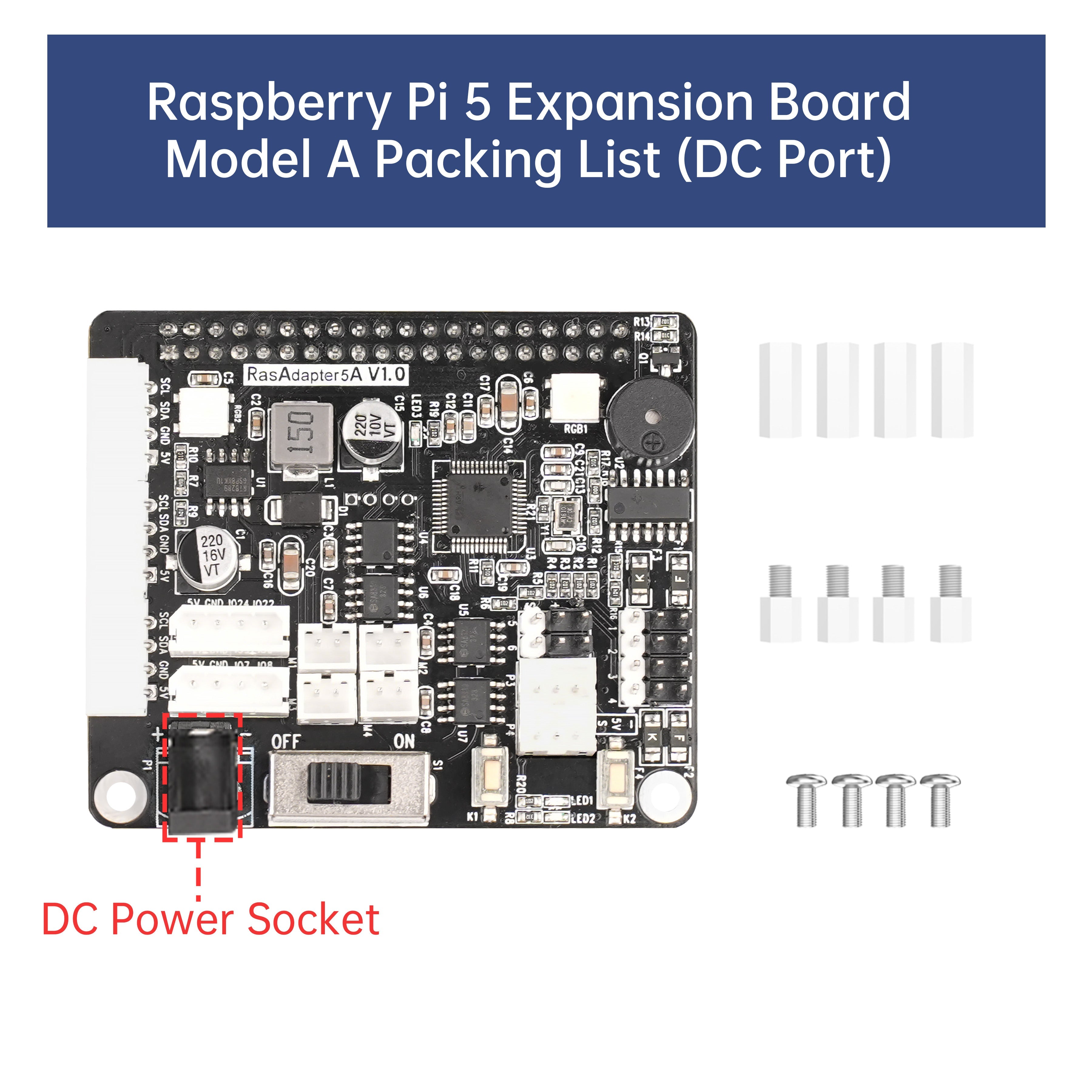 Image of Raspberry Pi 5 Expansion Board Servo Motor Driver ROS Robot Arm Smart Car Controller