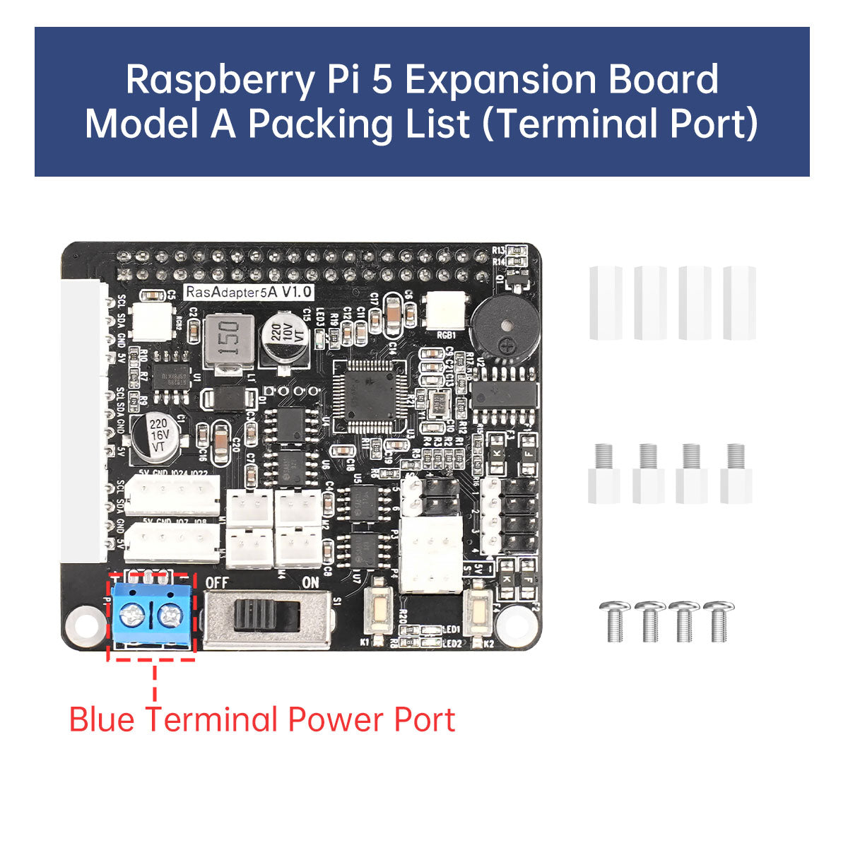 Image of Raspberry Pi 5 Expansion Board Servo Motor Driver ROS Robot Arm Smart Car Controller