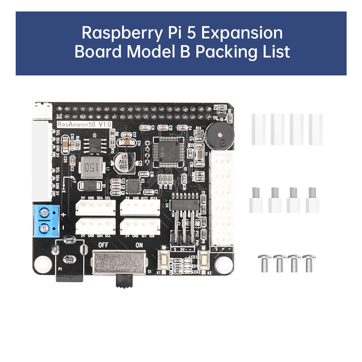 Image of Raspberry Pi 5 Expansion Board Servo Motor Driver ROS Robot Arm Smart Car Controller