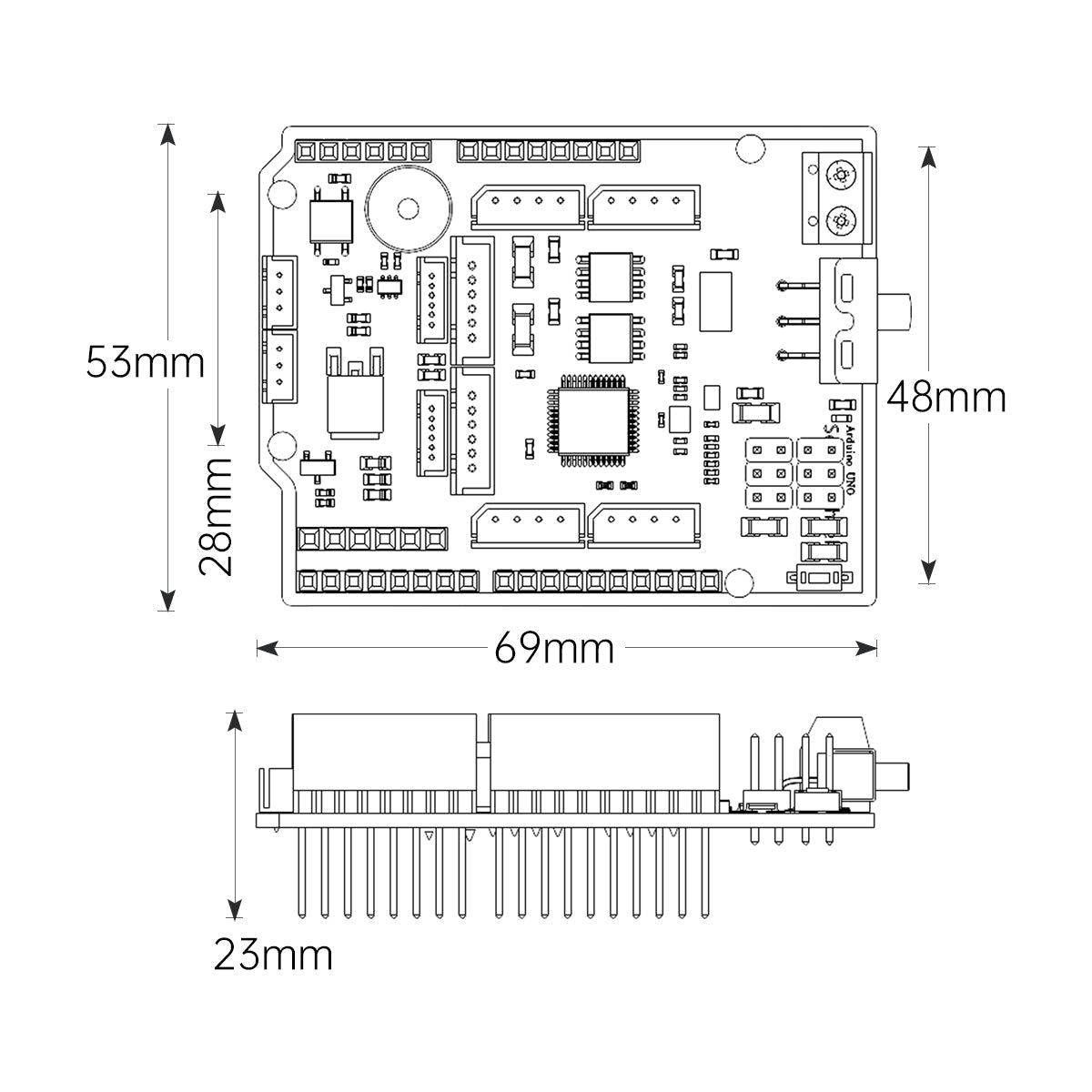 Image of UNO Expansion Board Arduino Motor Servo Bluetooth Sensor