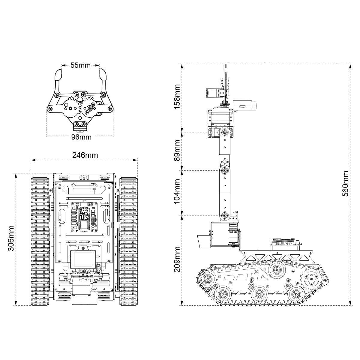 Image of Tankbot Large AI Model Tank Robot Car Robotic Arm ESP32 Vision Voice Interaction
