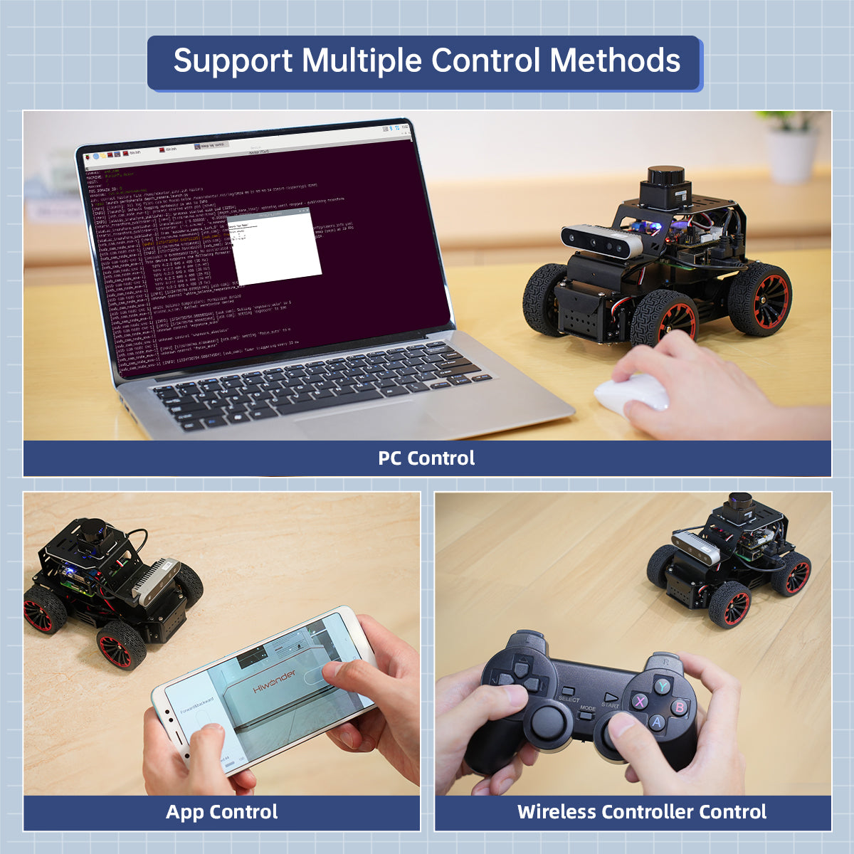 Image of MentorPi A1 Raspberry Pi 5 Robot Car Ackerman Chassis 2DOF Monocular Camera ROS2 SLAM