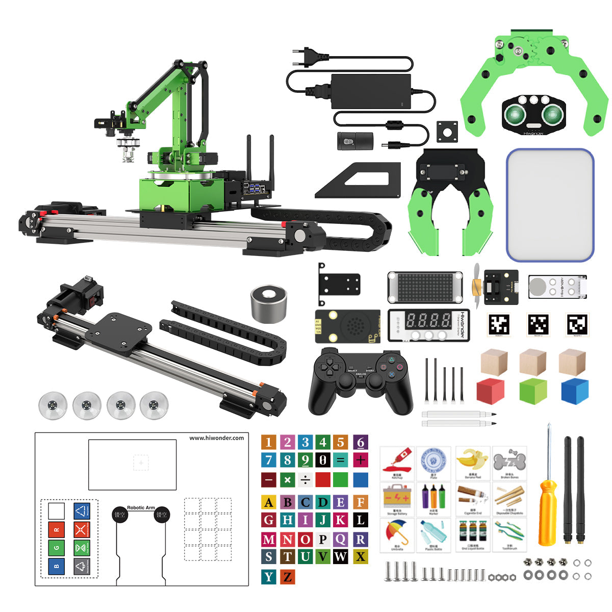 Image of JetMax Pro JETSON NANO Robot Arm Mecanum Chassis Sliding Rail ROS