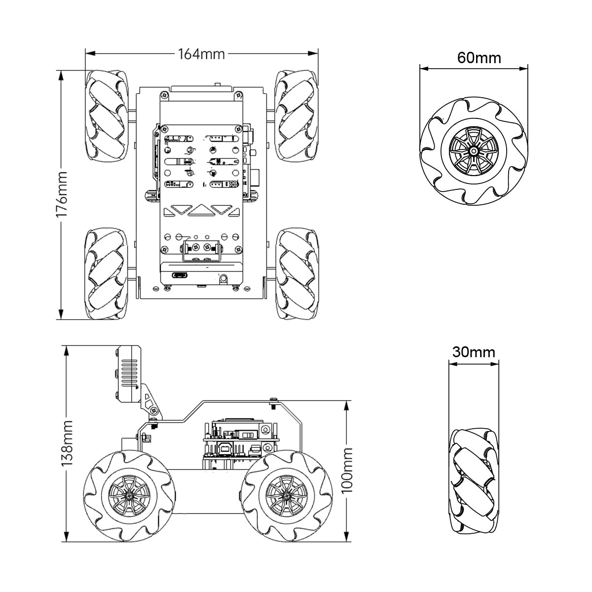 Image of miniAuto AI Vision Robot Arduino UNO R3 360 Omnidirectional Mecanum Wheels