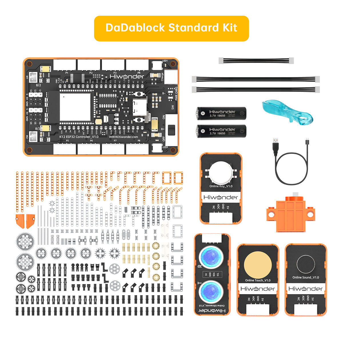 Image of DaDablock Programmable Building Block Kit ESP32 Sensor Expansion LEGO Scratch Python