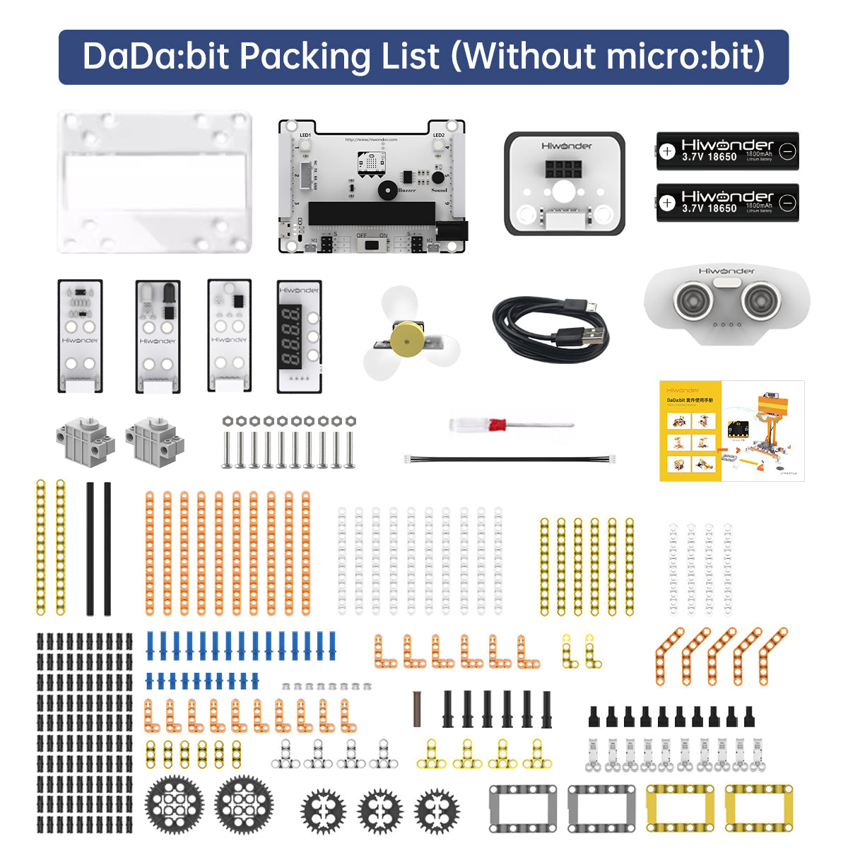 Image of DaDa:bit DIY Building Blocks Kit with 200+ Structural Parts