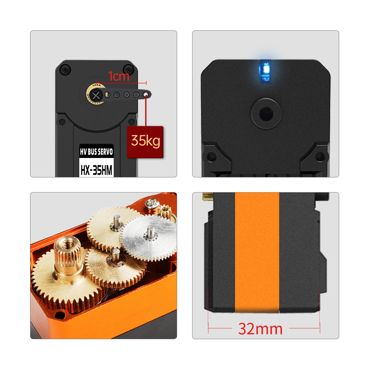 Image of Hiwonder HX-35HM Serial Bus Servo 360° Magnetic Encoder Double Shaft 35KG
