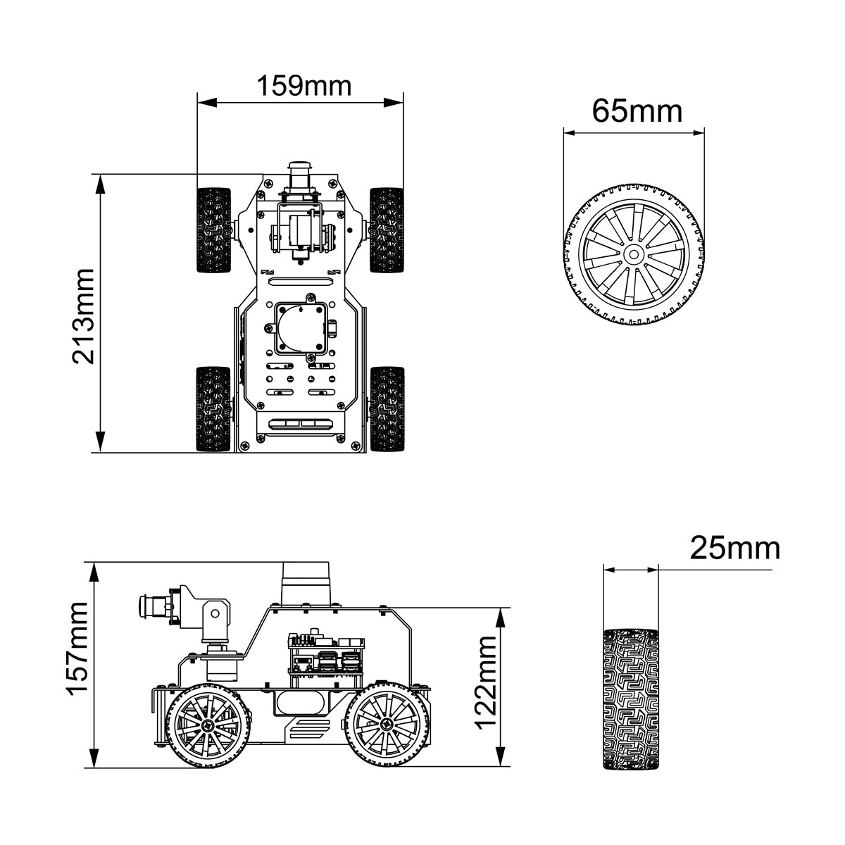 Image of MentorPi A1 Raspberry Pi Robot Car Ackerman Chassis ROS2 ChatGPT SLAM Autonomous Driving