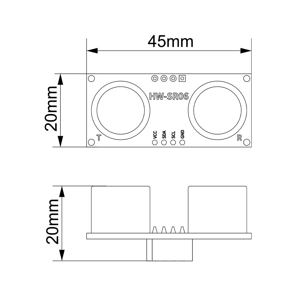 Image of Glowy Ultrasonic Sensor Robot Car Obstacle Avoidance Module