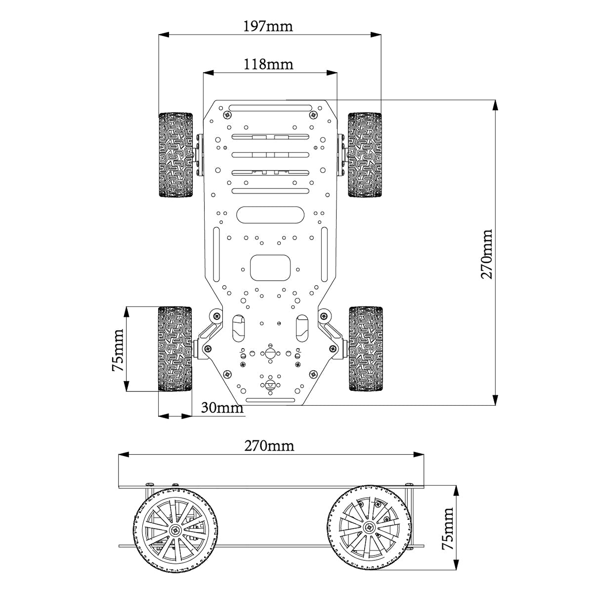 Image of Ackerman Intelligent Car Metal Chassis Dual Encoder Motor ROS