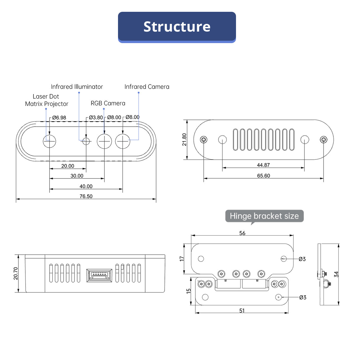 Image of Aurora930 Pro 3D Structured Light Depth Camera 3D Mapping ROS AI Vision Module