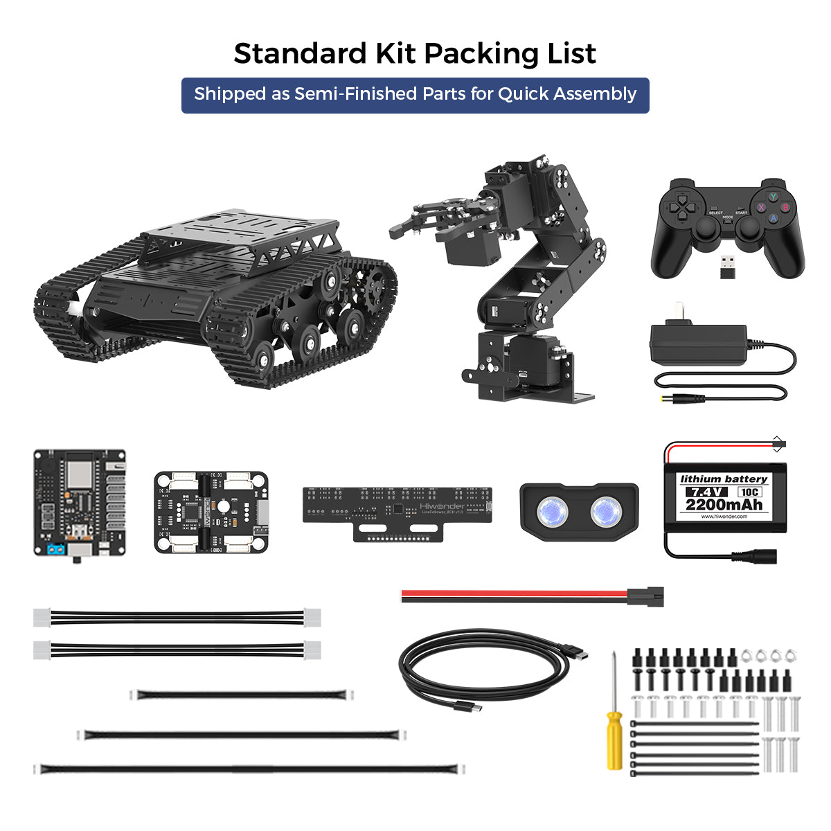 Image of Tankbot Large AI Model Tank Robot Car Robotic Arm ESP32 Vision Voice Interaction