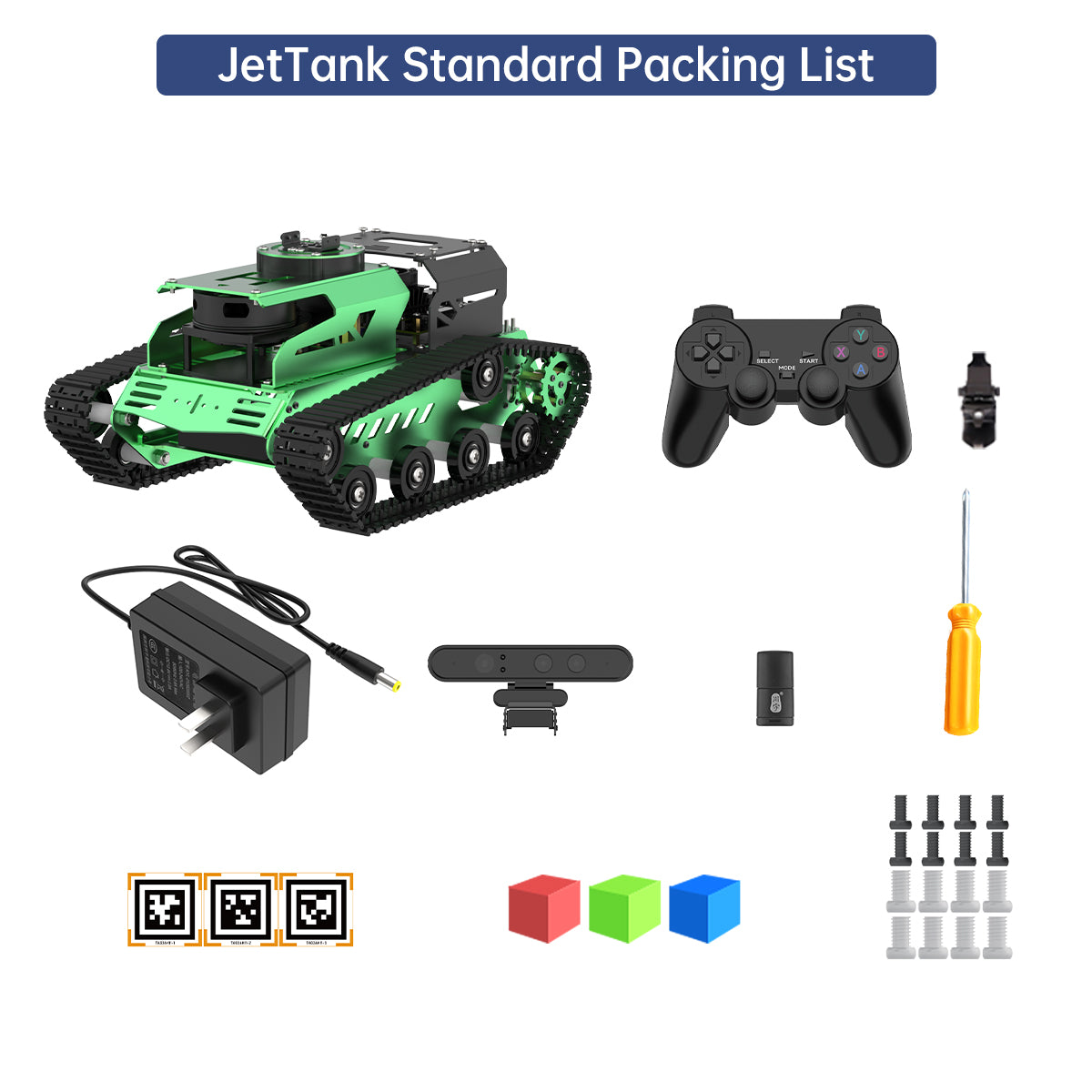 Image of JetTank ROS Robot Tank Jetson Nano Lidar Depth Camera Touchscreen SLAM