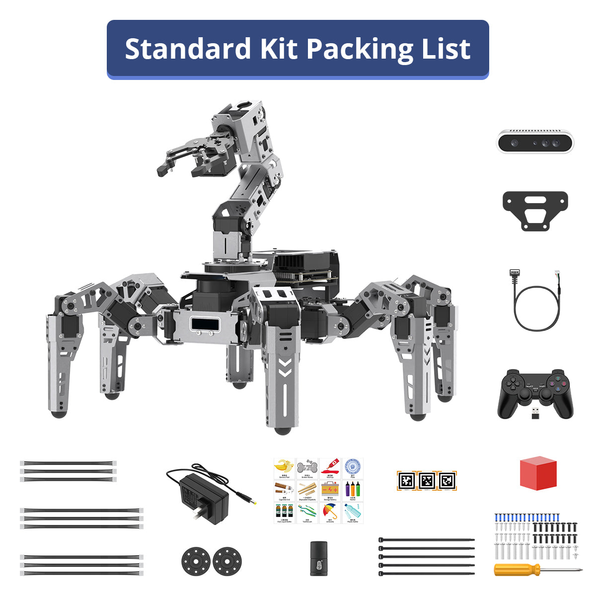 Image of ROSpider ROS2 Hexapod Robot with Multimodal AI, 3D Vision & SLAM