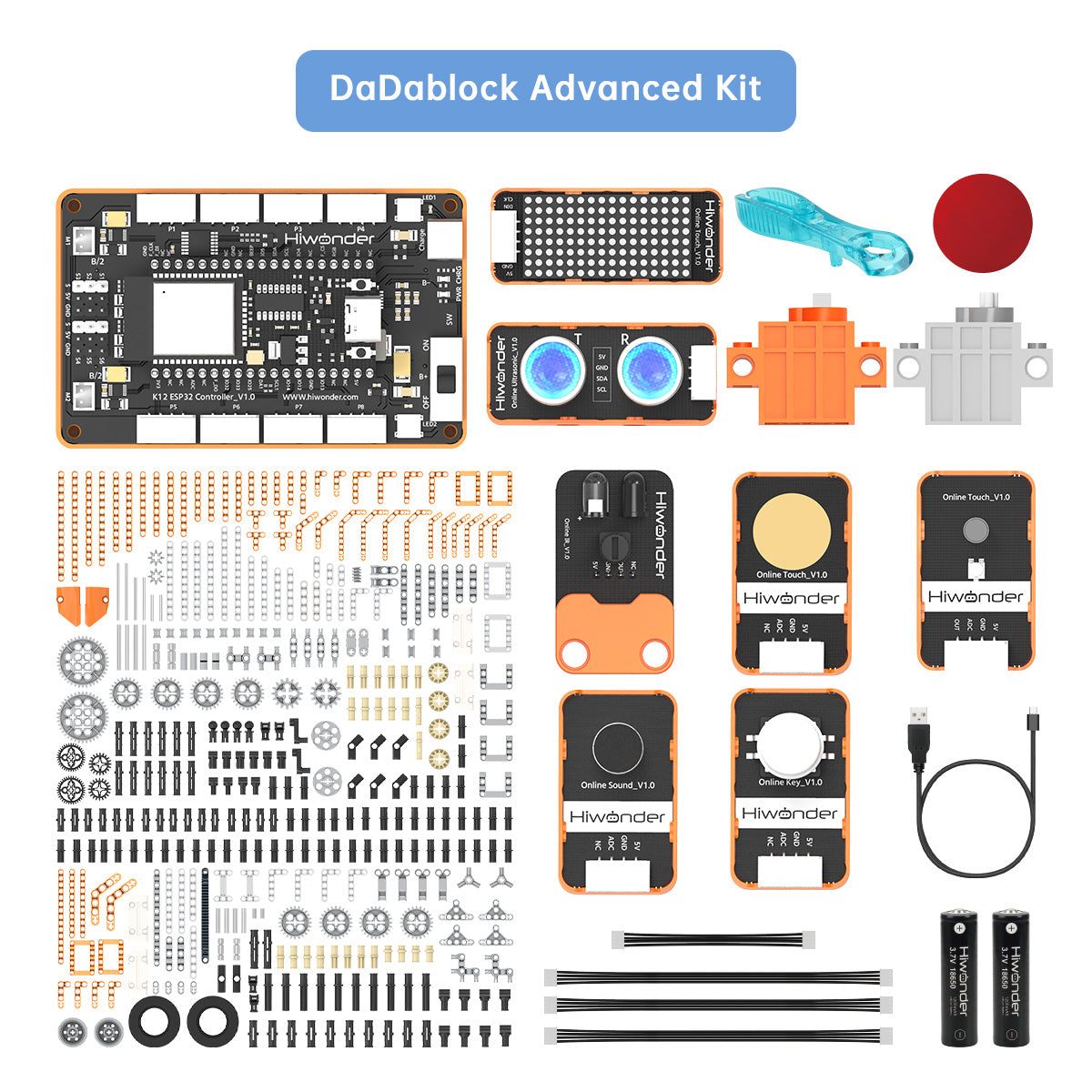 Image of DaDablock Programmable Building Block Kit ESP32 Sensor Expansion LEGO Scratch Python
