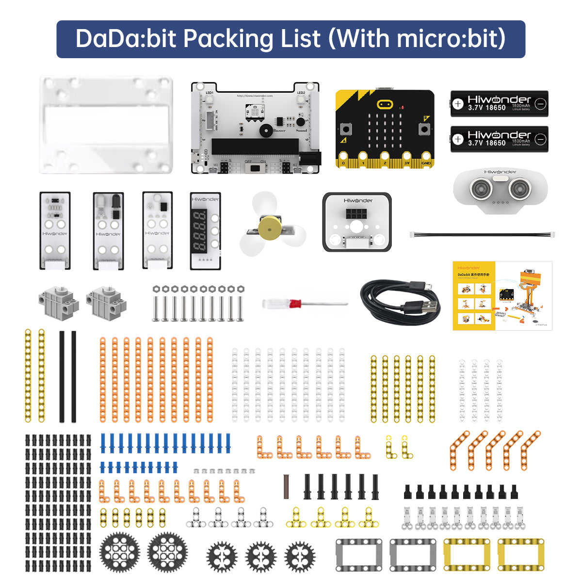 Image of DaDa:bit DIY Building Blocks Kit with 200+ Structural Parts