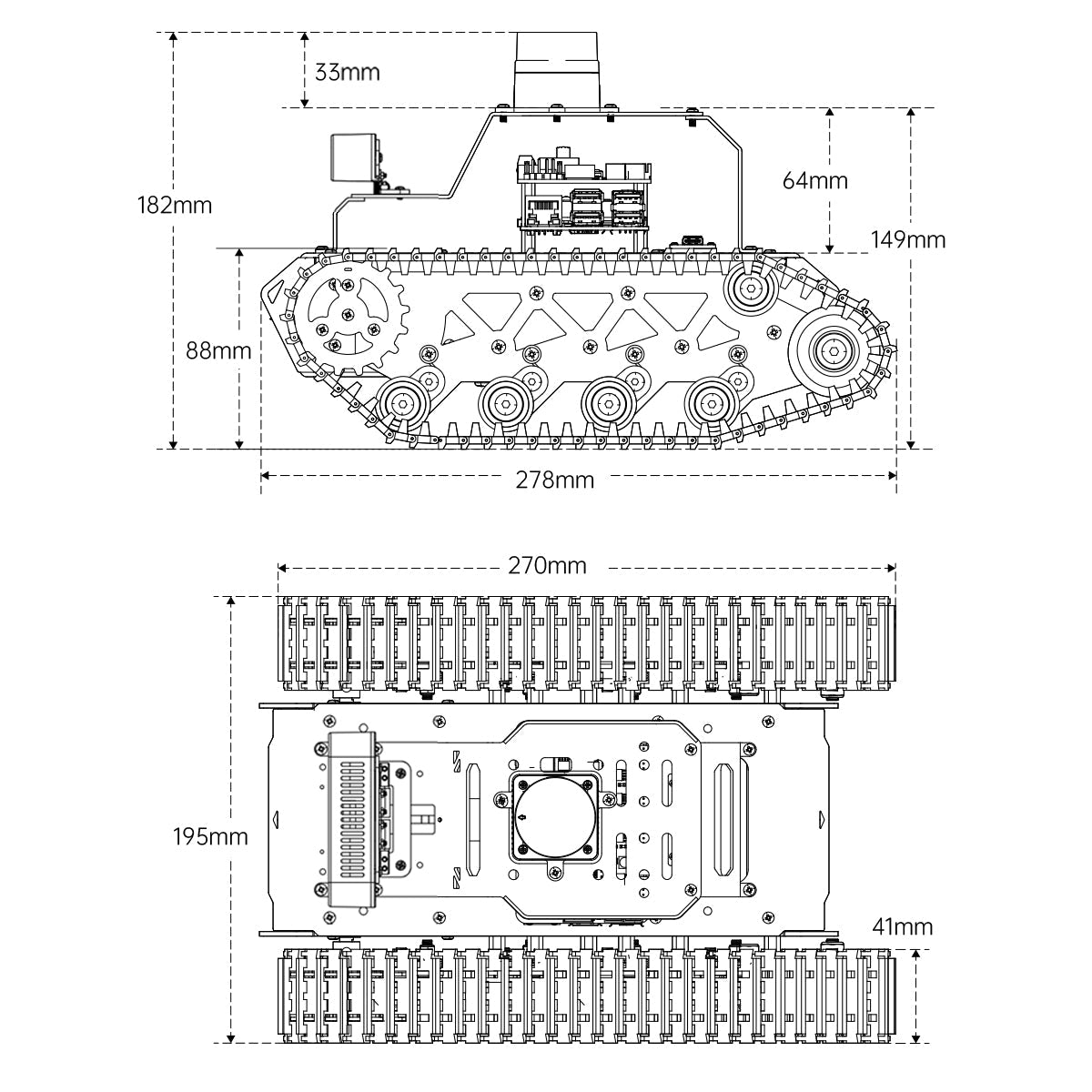 Image of MentorPi T1 Raspberry Pi Robot Car Tank Chassis ROS2 ChatGPT SLAM Autonomous Driving