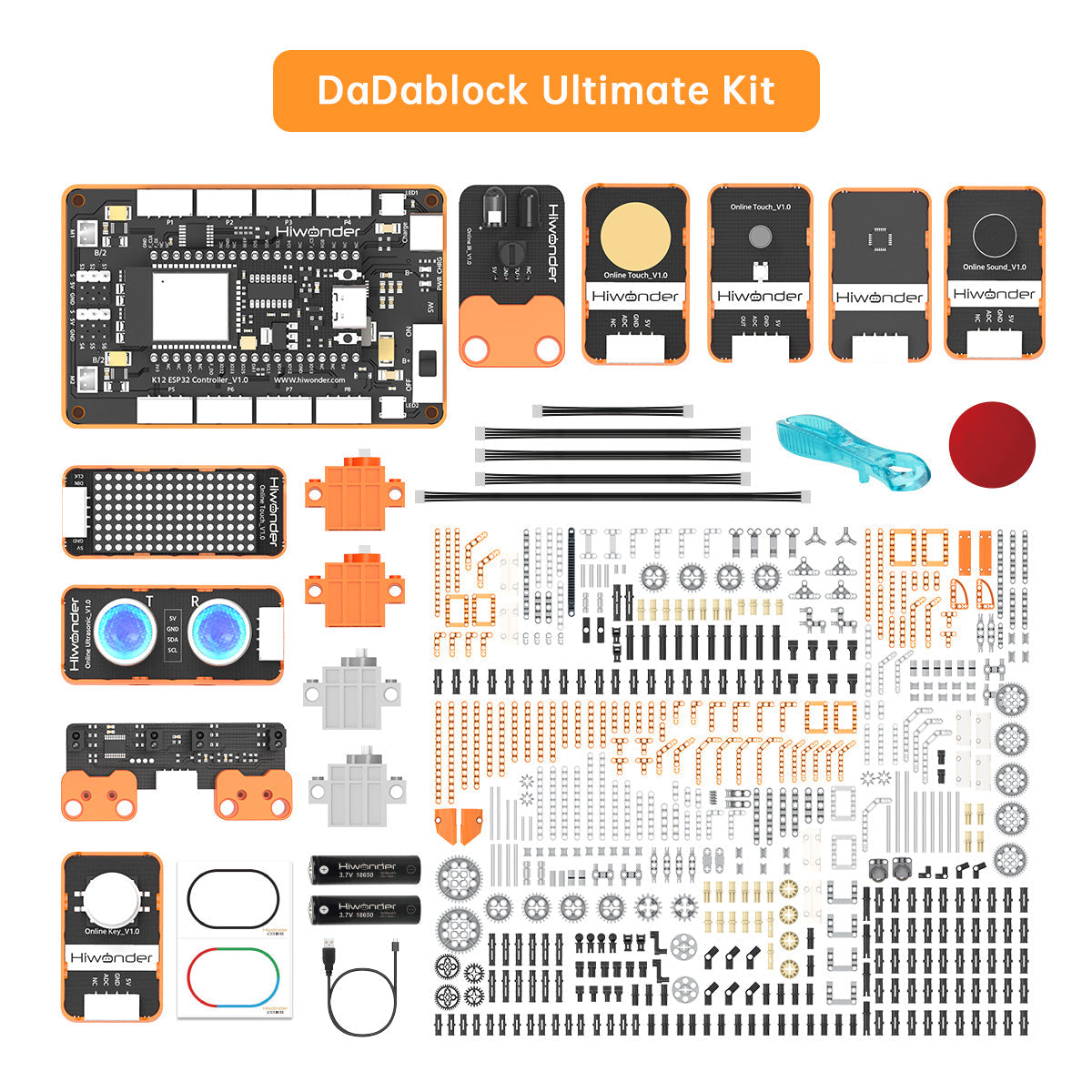 Image of DaDablock Programmable Building Block Kit ESP32 Sensor Expansion LEGO Scratch Python