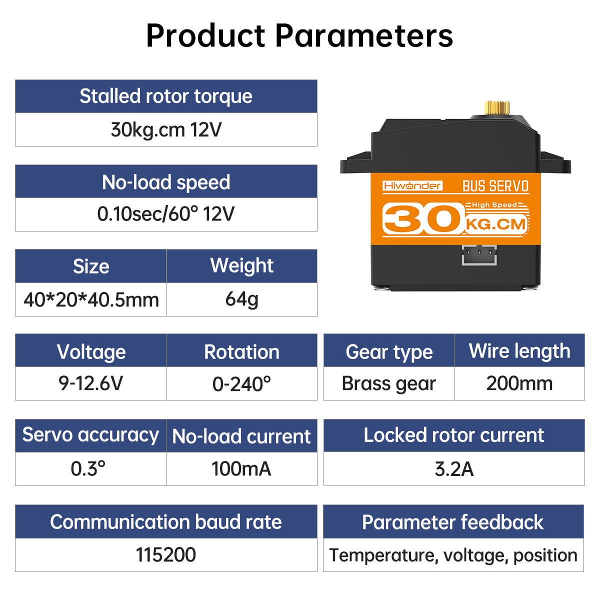 Image of HTS-30HS High-speed Serial Bus Servo Strong Magnet 30KG Large Torque for Dog Robots