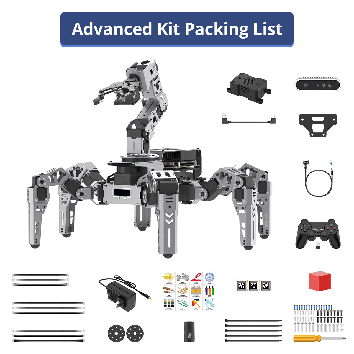 Image of ROSpider ROS2 Hexapod Robot with Multimodal AI, 3D Vision & SLAM