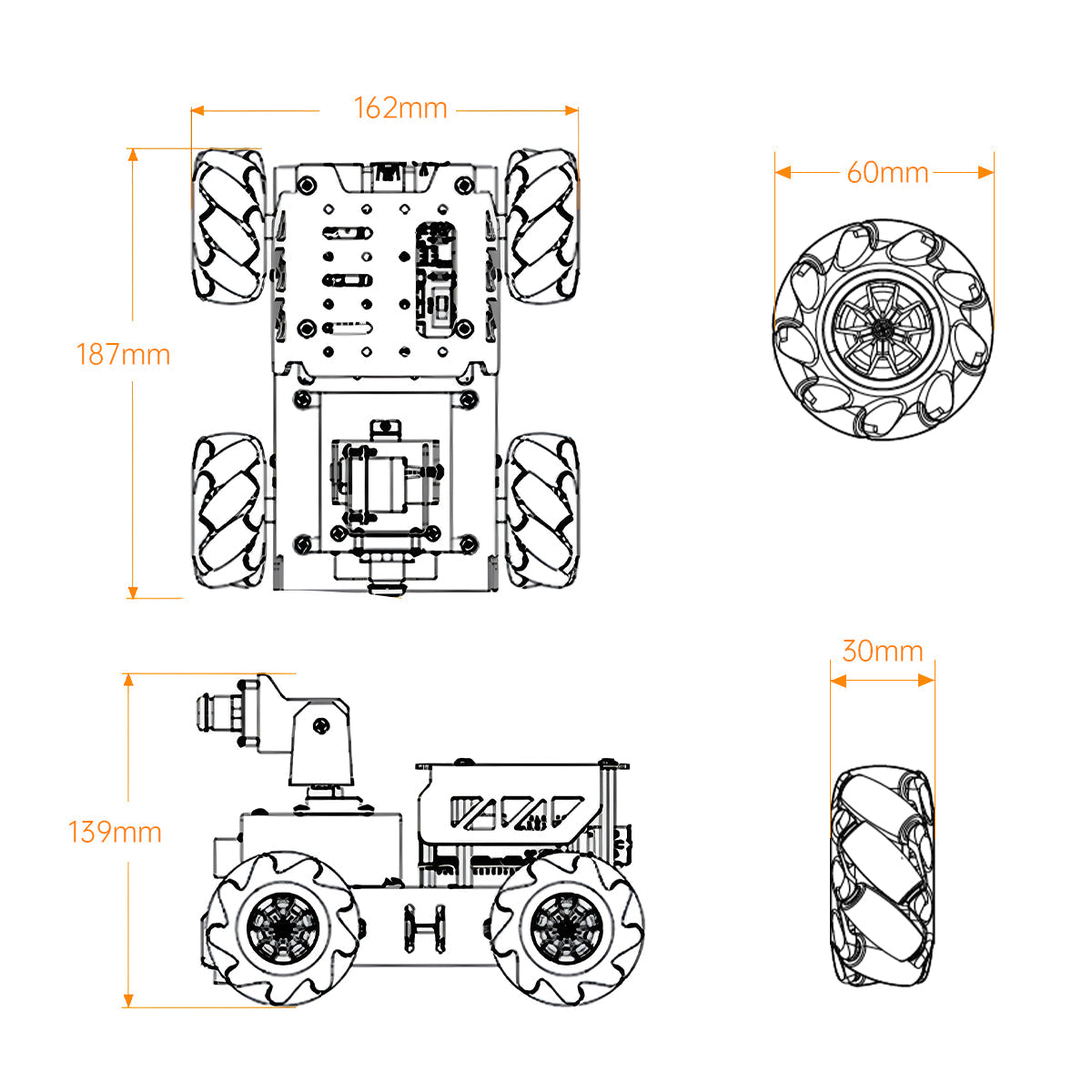 Image of TurboPi Raspberry Pi Robot Car ROS2 Mecanum AI Vision Multimodal AI