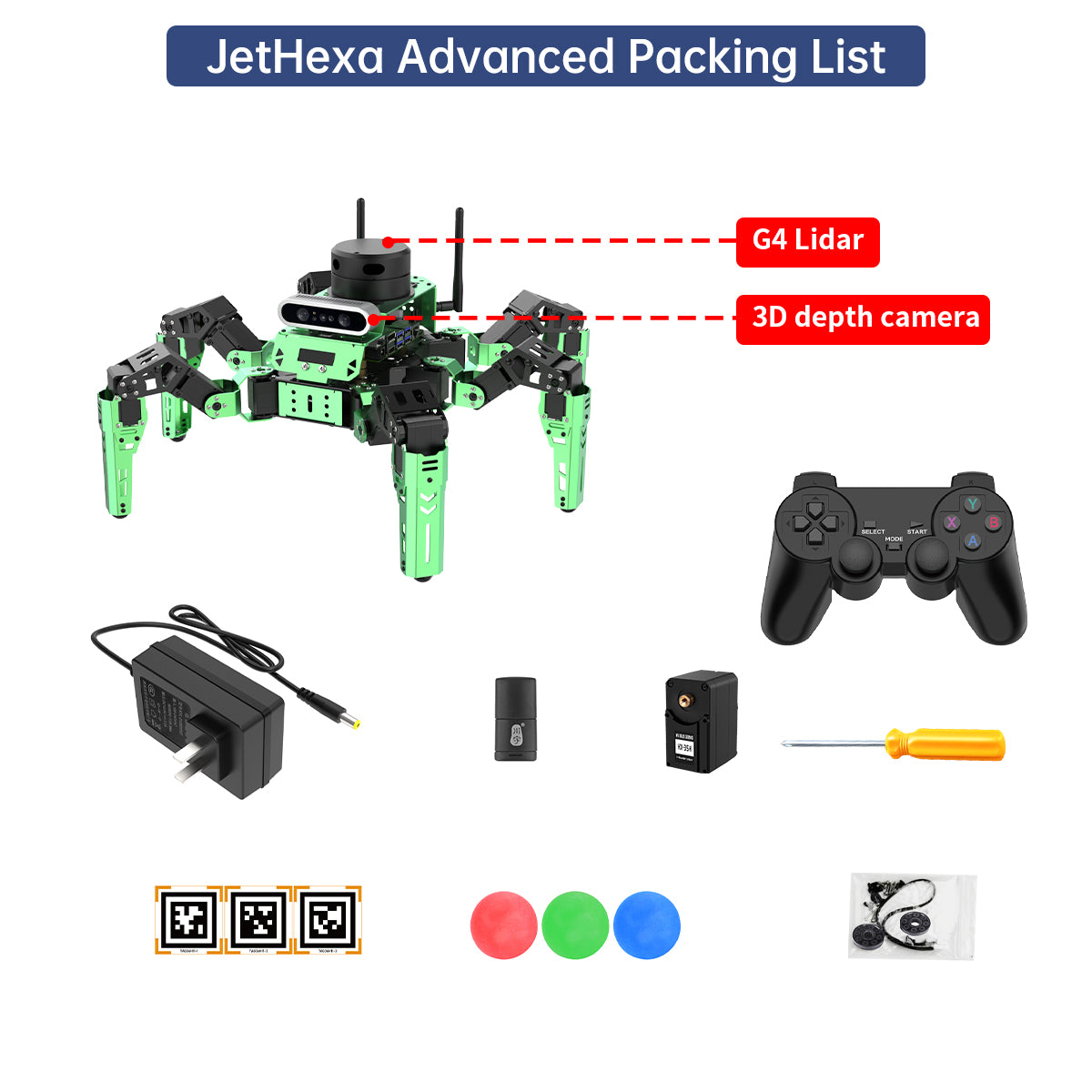 Image of JetHexa ROS Hexapod Robot Kit Jetson Nano Lidar Depth Camera SLAM