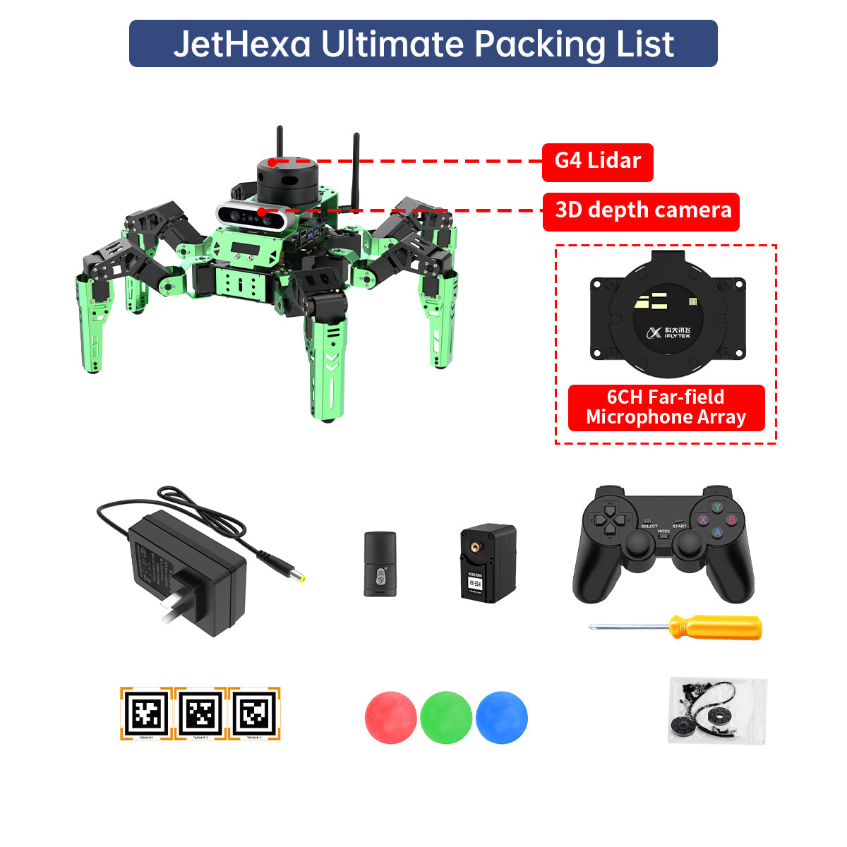 Image of JetHexa ROS Hexapod Robot Kit Jetson Nano Lidar Depth Camera SLAM