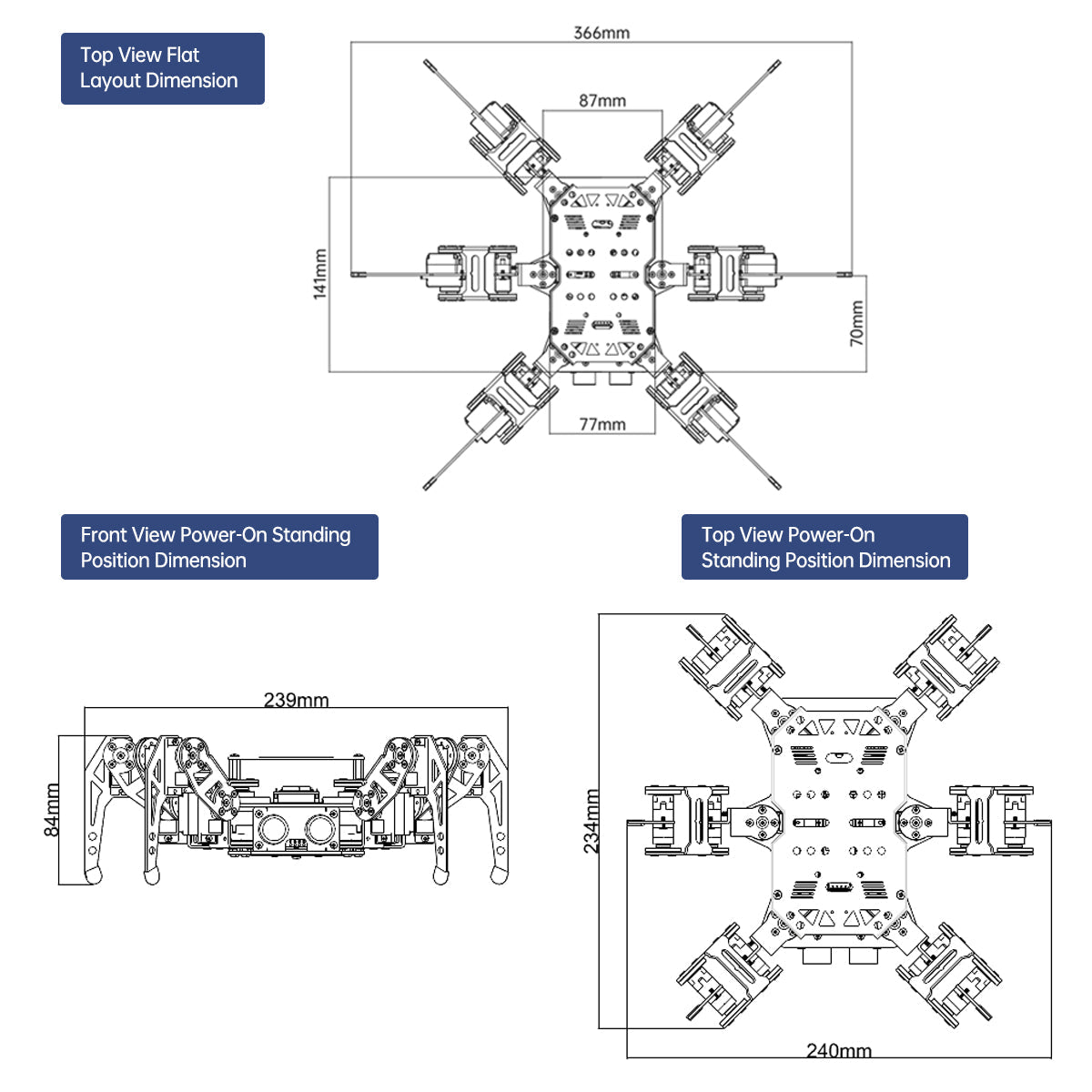 Image of miniHexa AI Hexapod Robot AI Vision Voice Interaction Arduino Programming Sensor