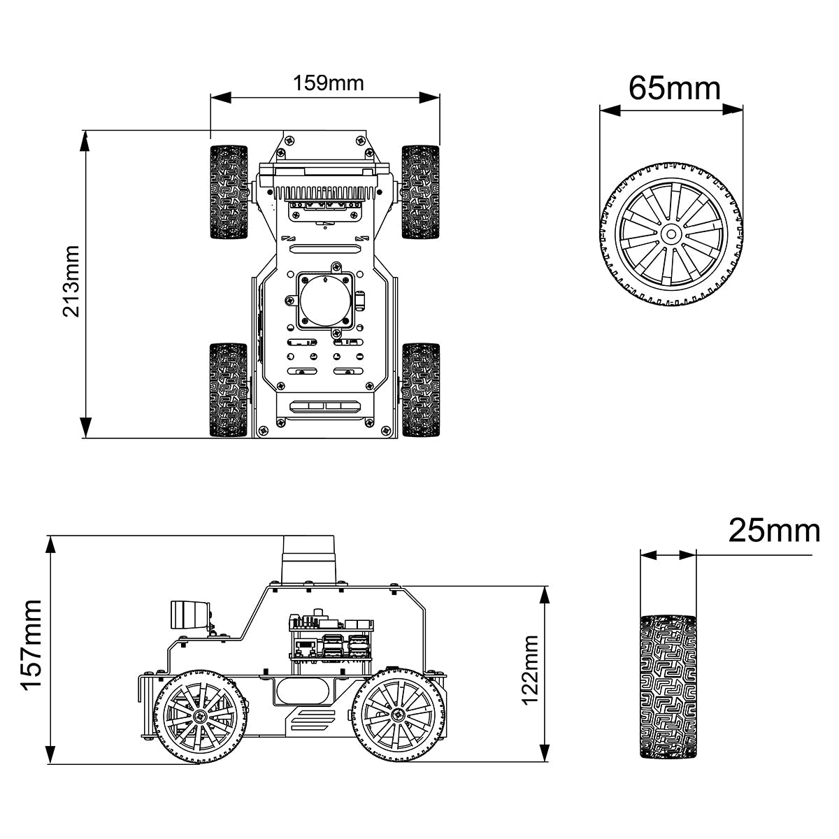 Image of MentorPi A1 Raspberry Pi 5 Robot Car Ackerman Chassis 2DOF Monocular Camera ROS2 SLAM