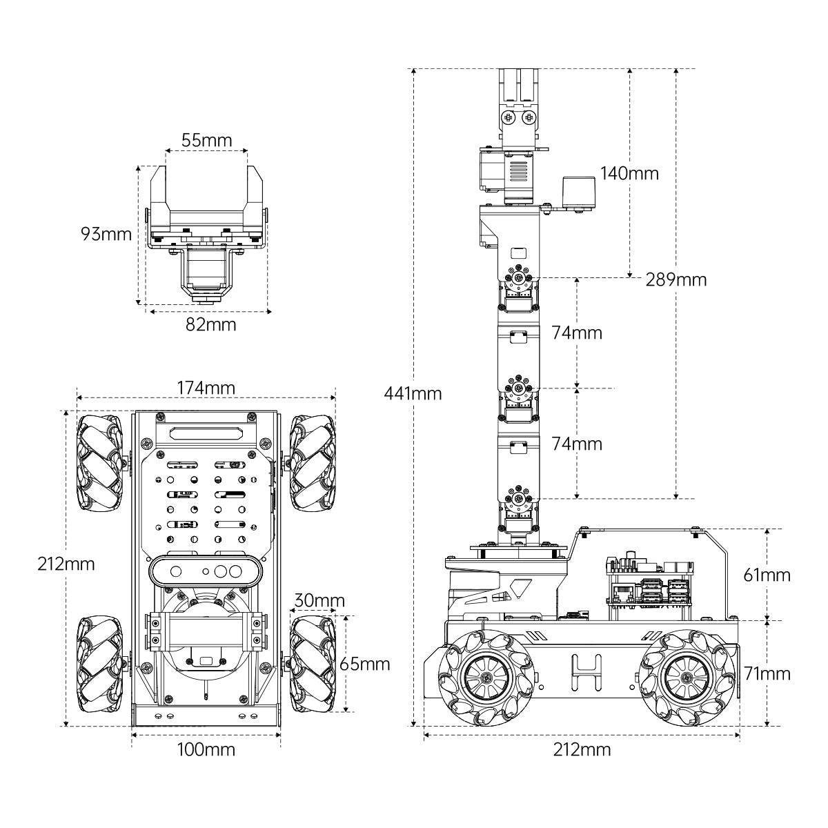 Image of LanderPi Raspberry Pi Robot Car AI Vision Robotic Arm ROS2 ChatGPT SLAM Voice Sorting