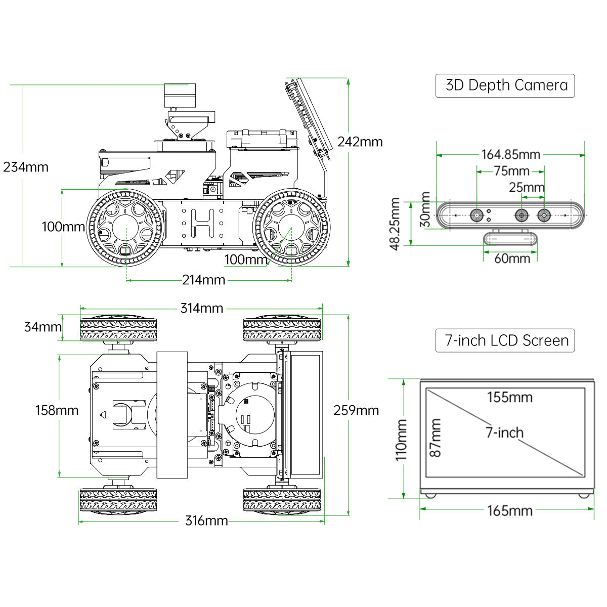 Image of JetAcker AI Robot Kit Jetson ROS1 ROS2 ChatGPT Voice Vision SLAM