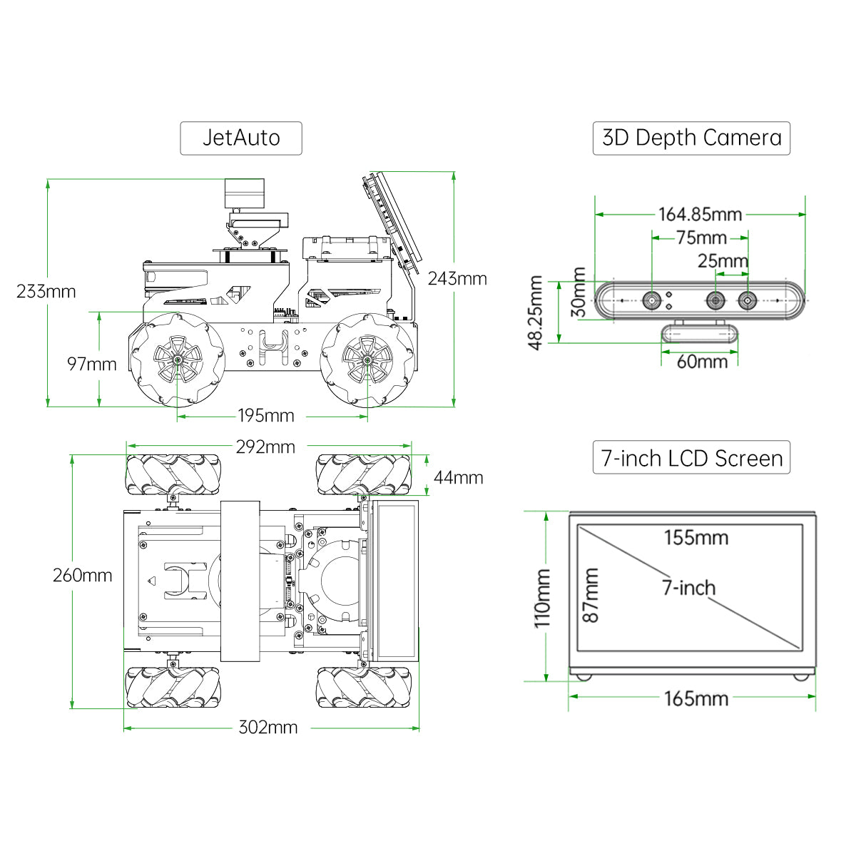 Image of JetAuto AI Robot Kit Jetson/Raspberry Pi 5 ROS OpenClaw ChatGPT SLAM