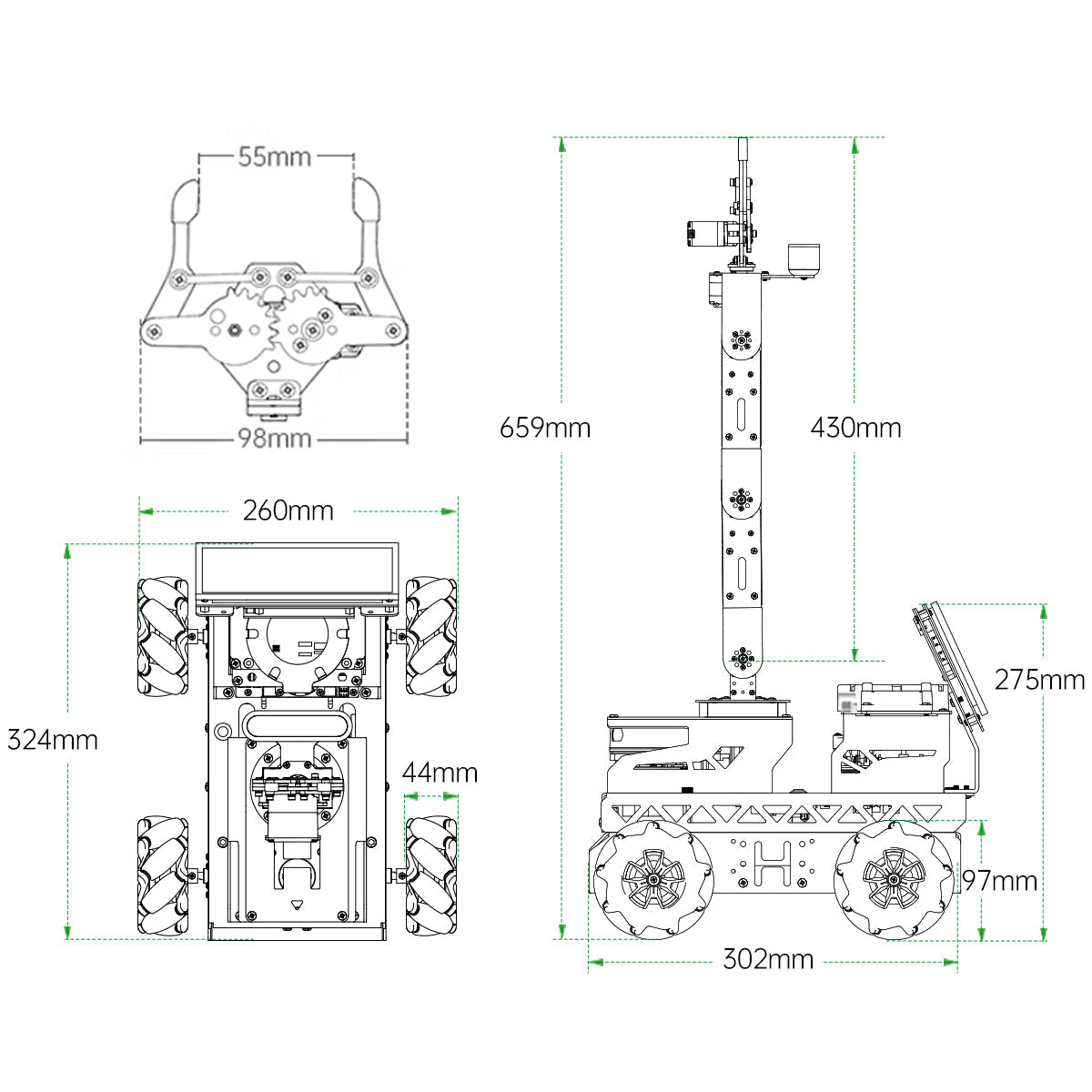 Image of JetRover JETSON Robot Car AI Vision Robotic Arm ROS1 ROS2 ChatGPT SLAM