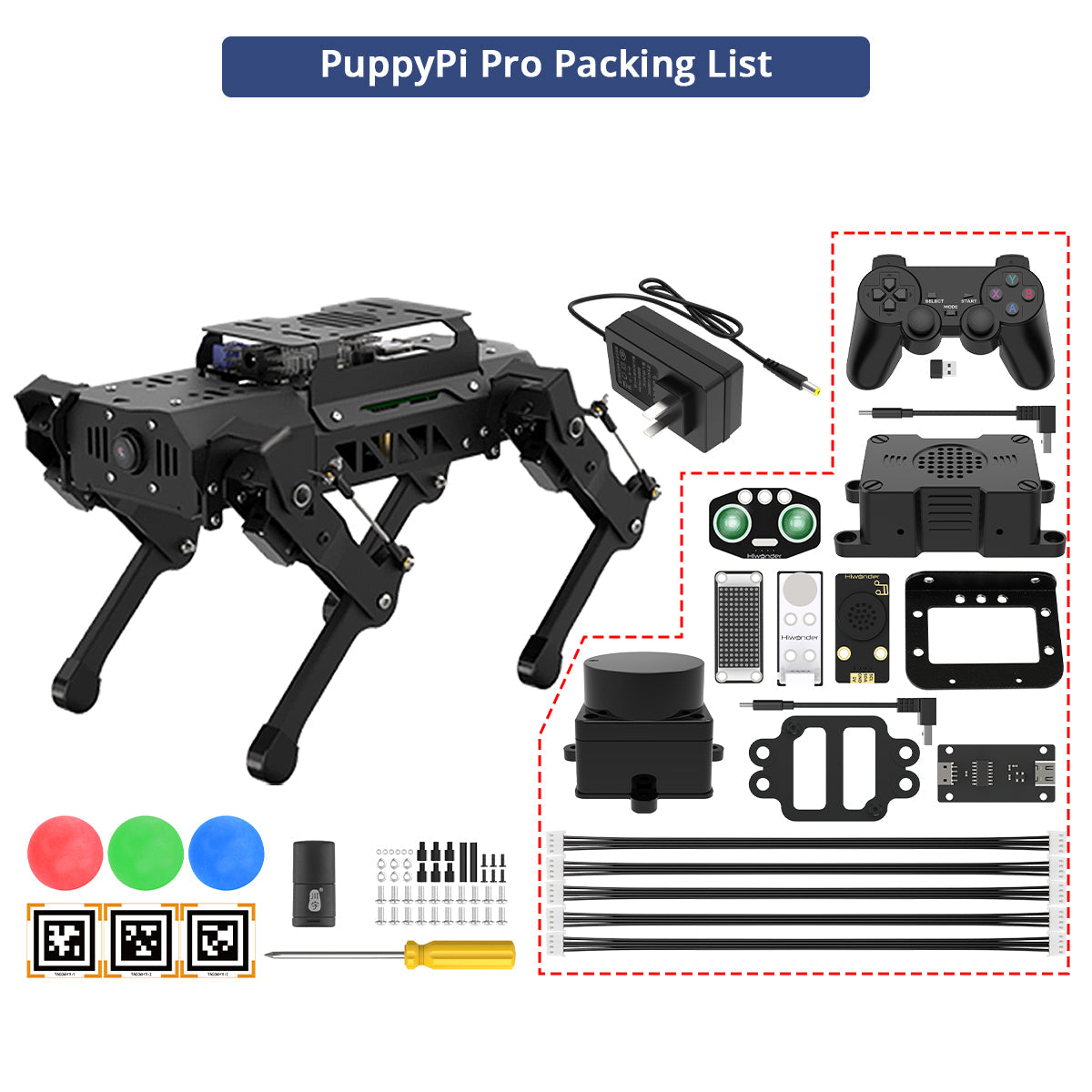 Image of PuppyPi ROS Quadruped Robot Raspberry Pi ChatGPT Vision Voice LiDAR