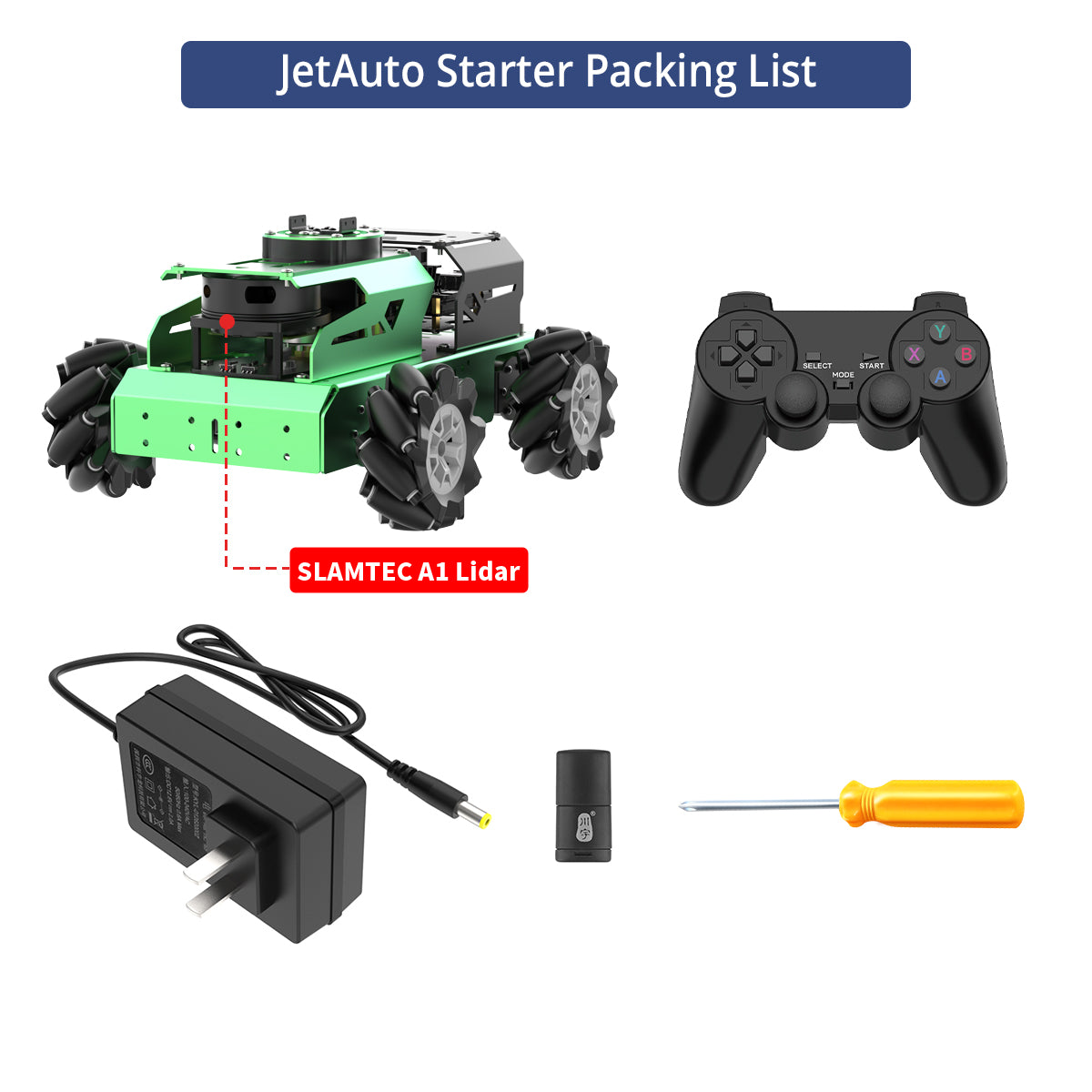 Image of JetAuto AI Robot Kit Jetson/Raspberry Pi 5 ROS OpenClaw ChatGPT SLAM
