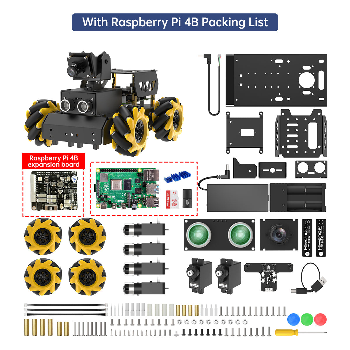 Image of TurboPi Raspberry Pi Robot Car ROS2 Mecanum AI Vision Multimodal AI
