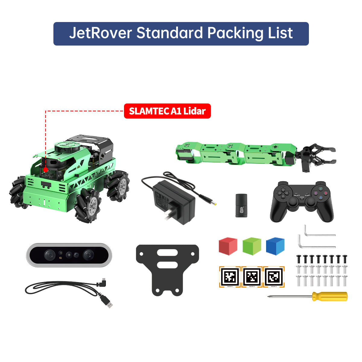 Image of JetRover JETSON Robot Car AI Vision Robotic Arm ROS1 ROS2 ChatGPT SLAM