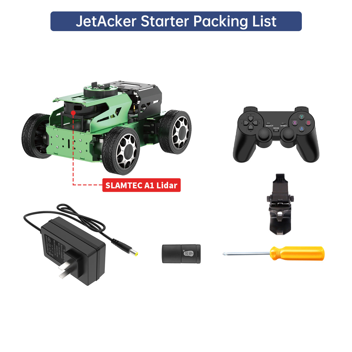 Image of JetAcker AI Robot Kit Jetson ROS1 ROS2 ChatGPT Voice Vision SLAM