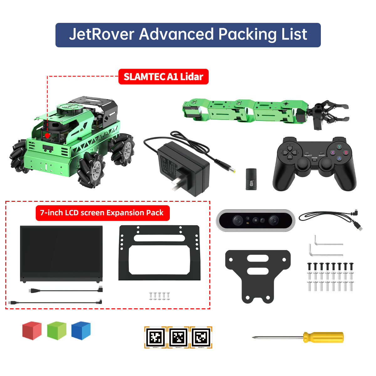 Image of JetRover JETSON Robot Car AI Vision Robotic Arm ROS1 ROS2 ChatGPT SLAM