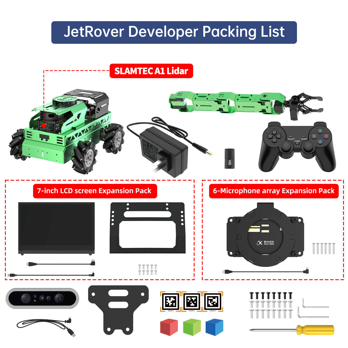 Image of JetRover JETSON Robot Car AI Vision Robotic Arm ROS1 ROS2 ChatGPT SLAM