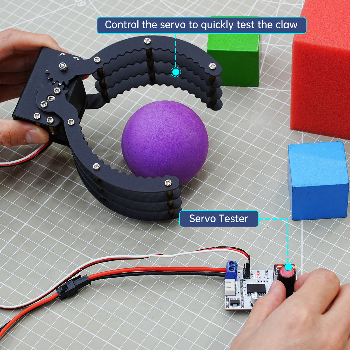 Image of Black Aluminum Alloy Gripper for Robot DIY
