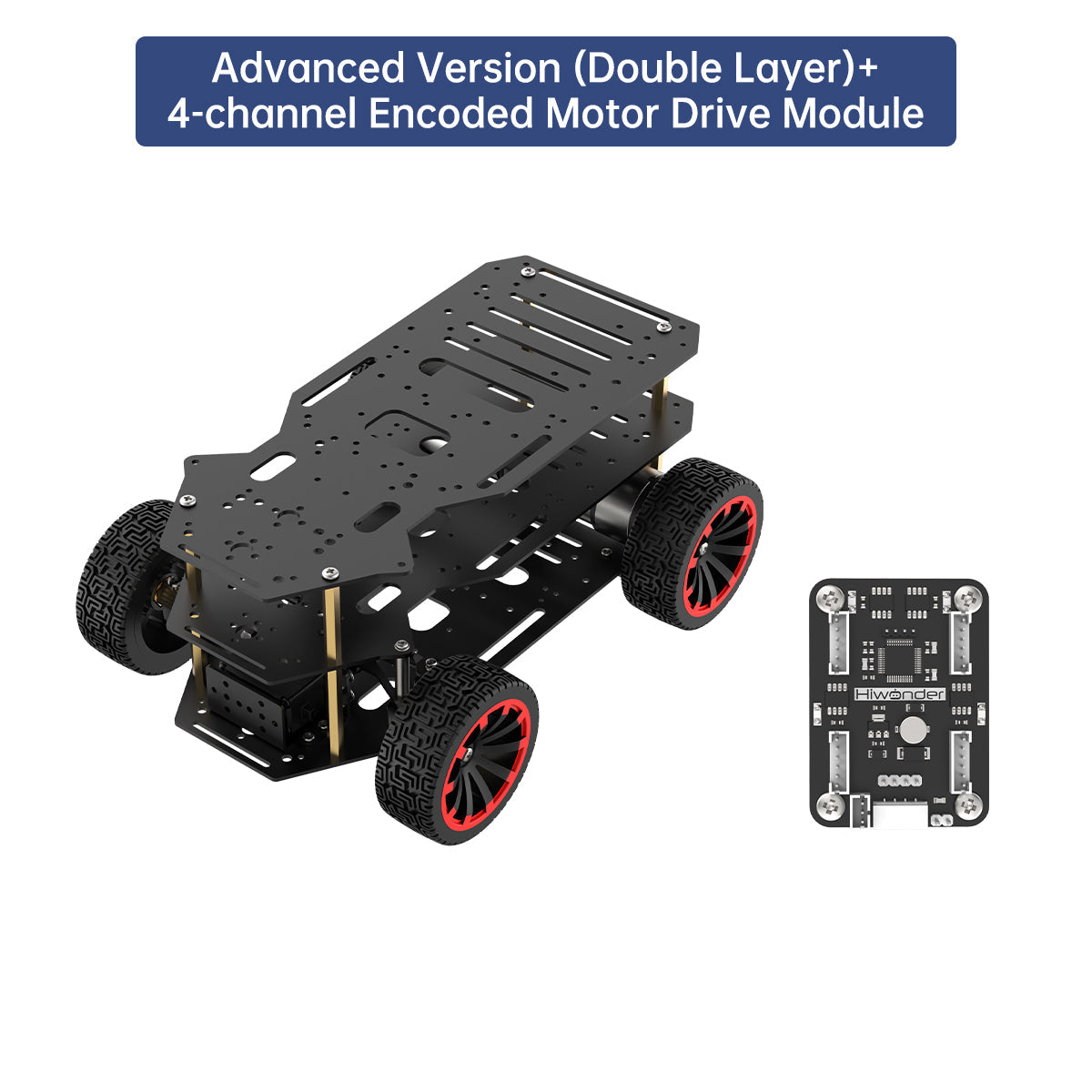 Image of Ackerman Intelligent Car Metal Chassis Dual Encoder Motor ROS