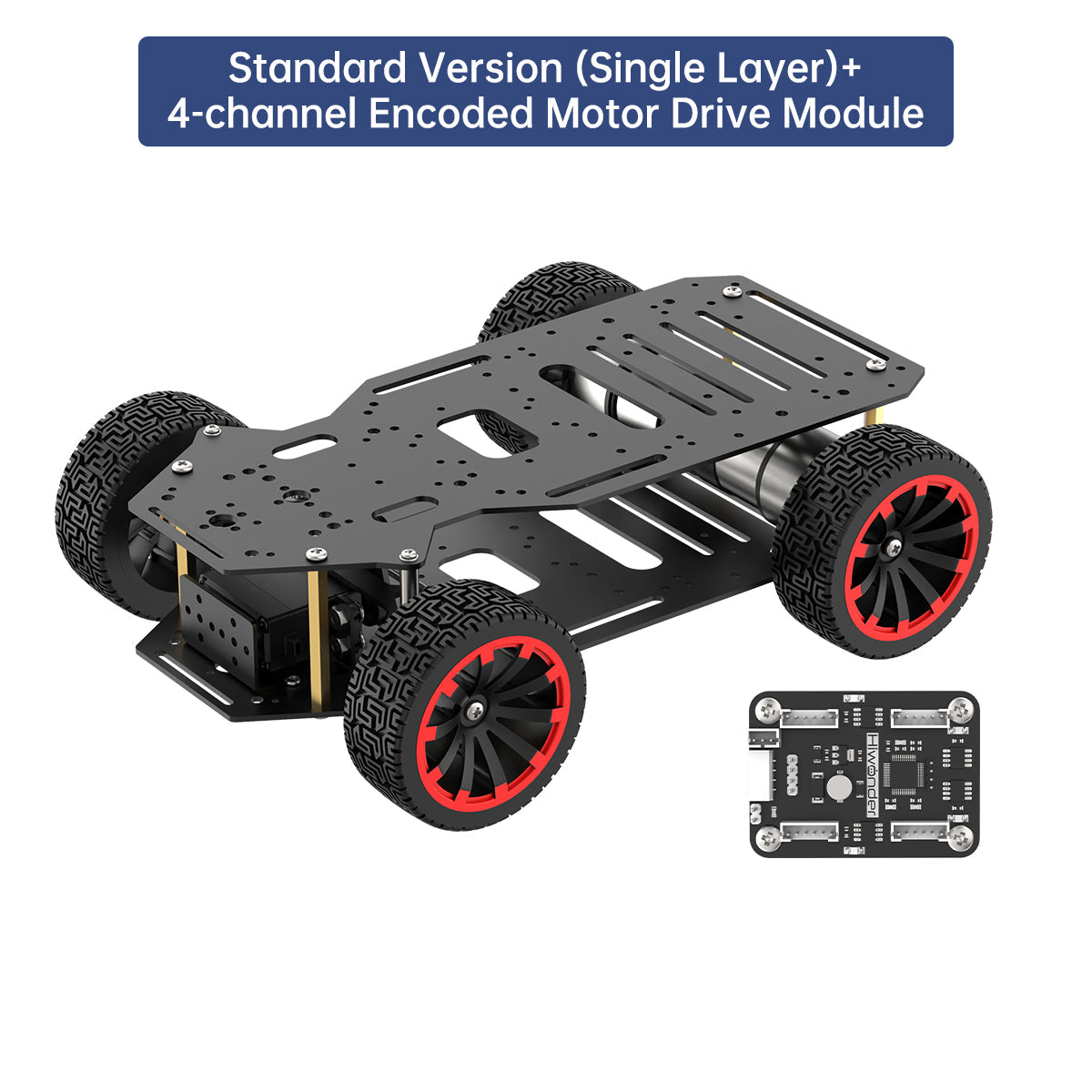 Image of Ackerman Intelligent Car Metal Chassis Dual Encoder Motor ROS