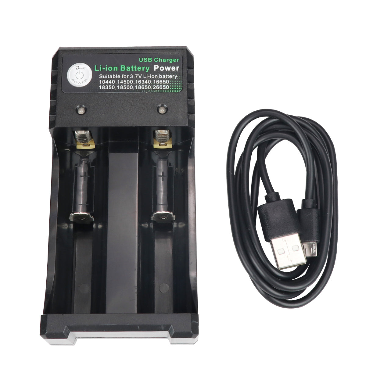 Image of Li-ion Battery 2-Slots 18650 Charger with USB