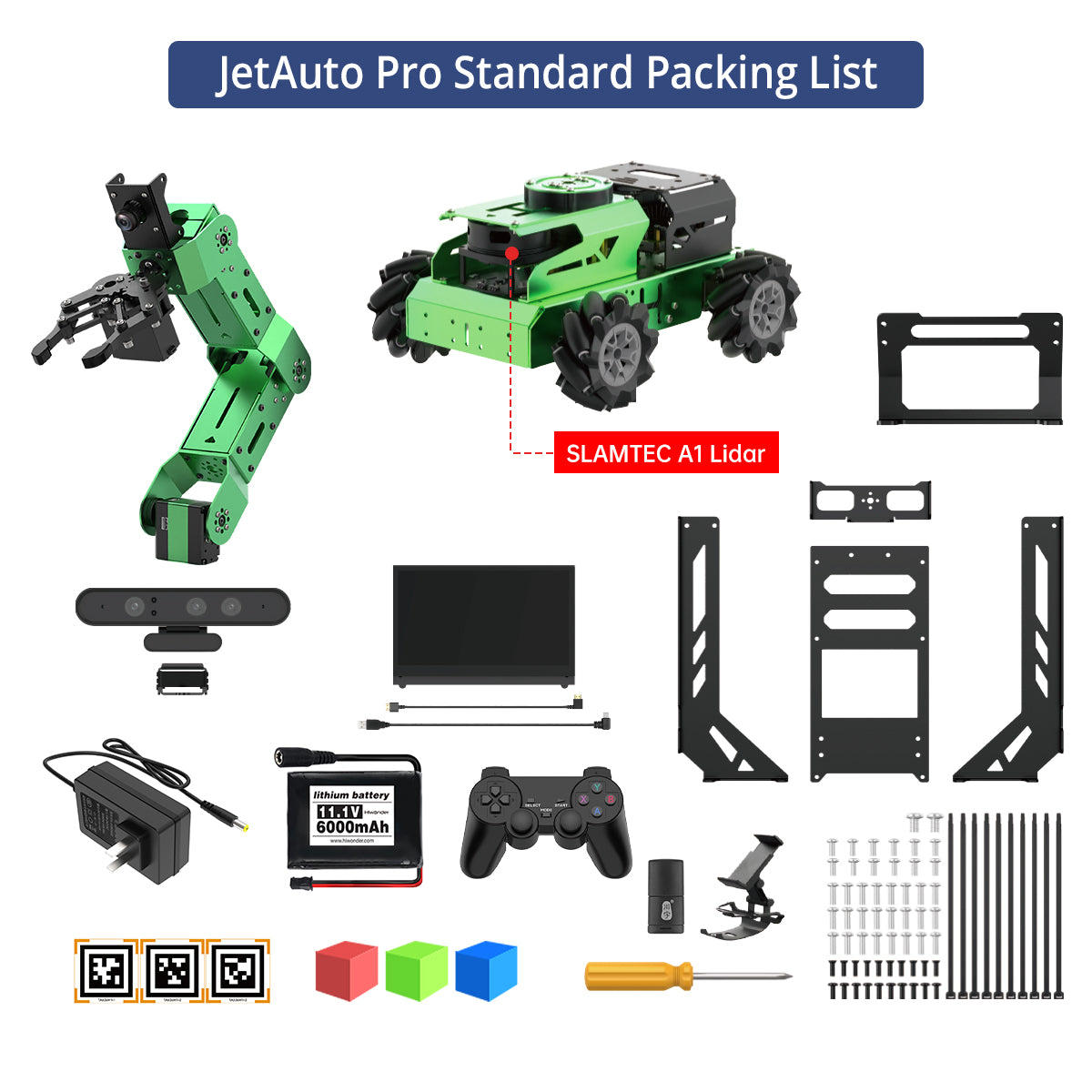 Image of JetAuto Pro AI Robot Car 6DOF Vision Arm ROS1 ROS2 ChatGPT SLAM