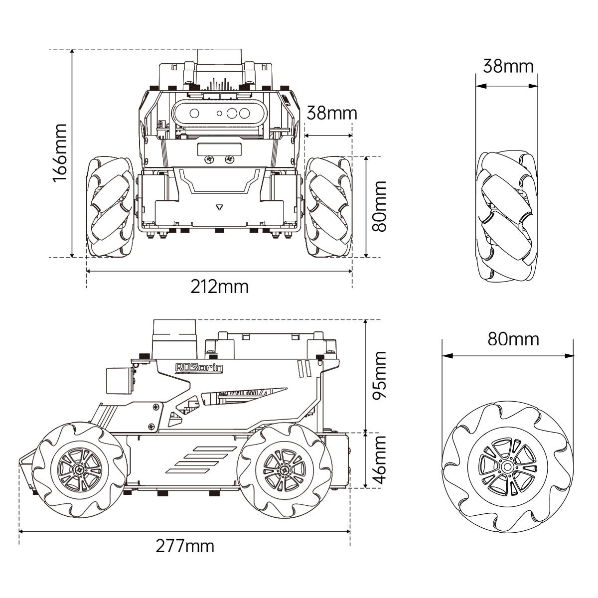 Image of ROSOrin ROS2 Smart Car Multimodal Large AI Model ChatGPT Gemini SLAM Mecanum Wheels