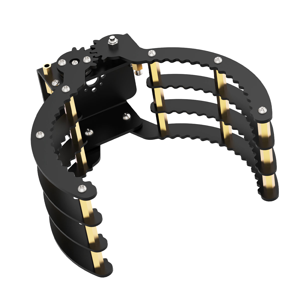 Image of Black Aluminum Alloy Gripper for Robot DIY