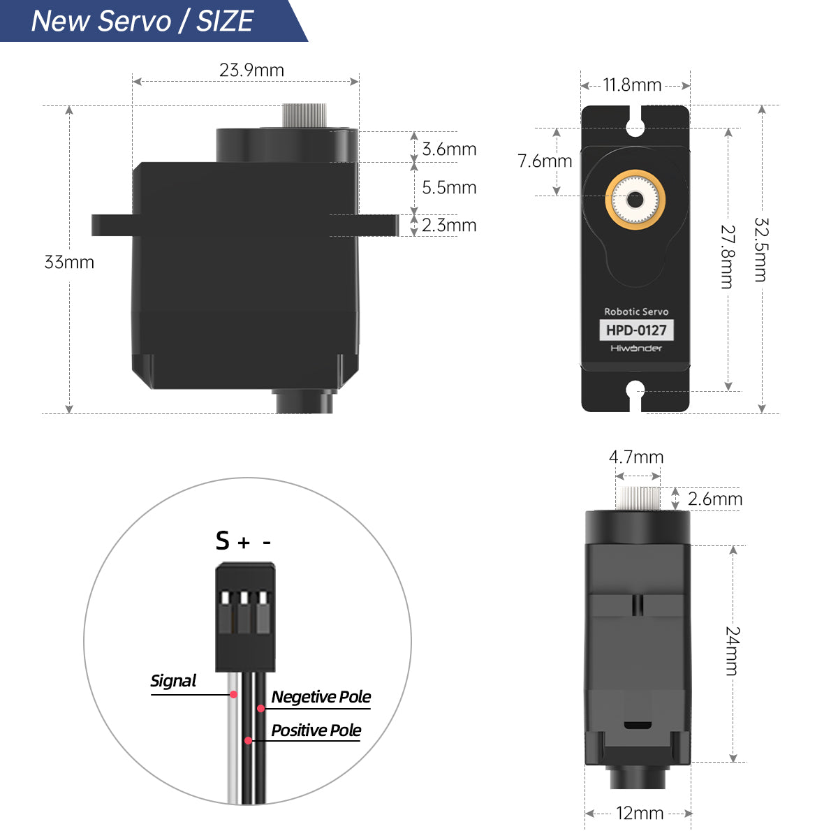 Image of Hiwonder HPD-0127 Mini Dual-Axis High-Speed Anti-Stall Clutch PWM Digital Servo